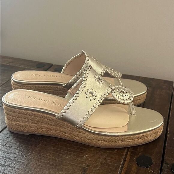 Jack Rogers Espadrille Slide Wedge Sandals Size Womens 8.5 - Picture 2 of 14